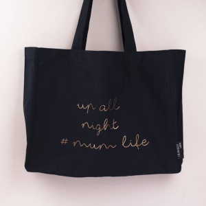 Navy Tote Bag - Up All Night
